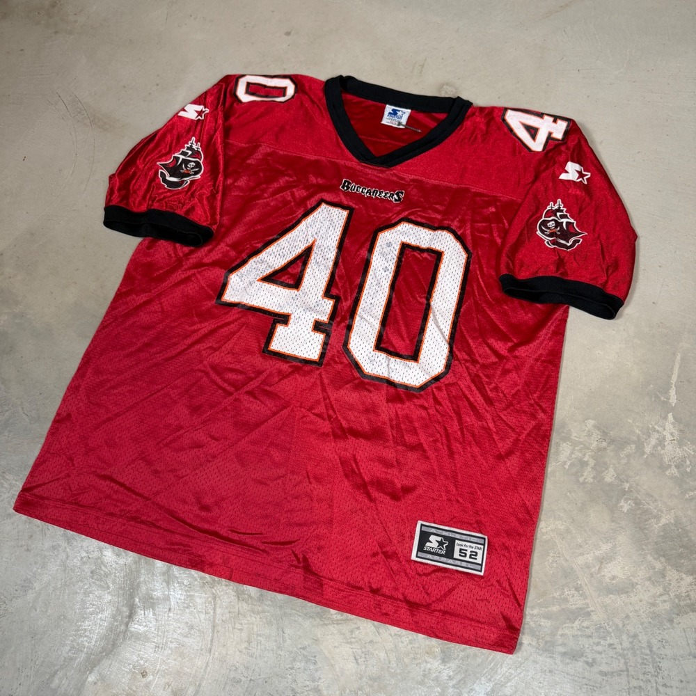 Vintage 1998 Starter Mike Alstott Tampa Bay Buccaneers Jersey Mens 52 XL Red NFL